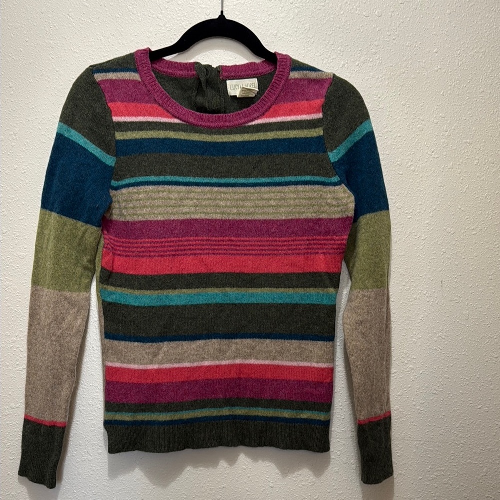 Lucy & Laurel Colorful Striped Women's Sweater, Size M